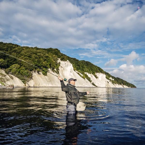 Fishing at Møns Klint, Denmark