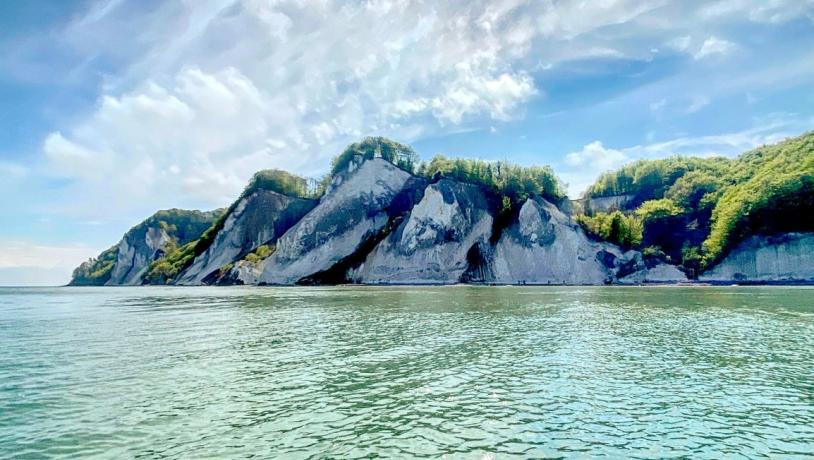 The white cliffs of Møn seen from the water, Denmark