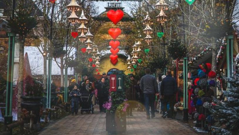 Christmas decorations in Tivoli Gardens.