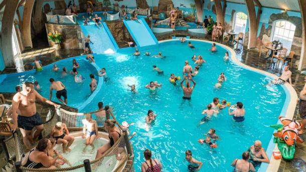 The water park seen from above at Hasmark Strand
