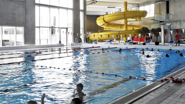 The pool with slides at Gribskov swimming hall