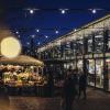 Torvehallerne at night in winter, a shopping market in Copenhagen, Denmark