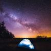 Tent under the stars in Thy National Park in North Jutland