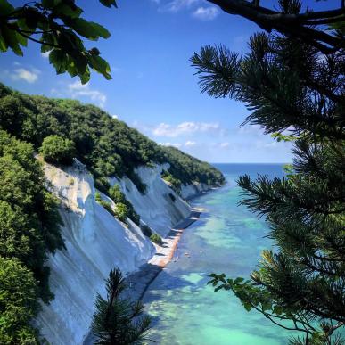 The white cliffs of Møn are located south of Copenhagen