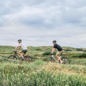 Cycling at Husby Klitplantage, West Jutland