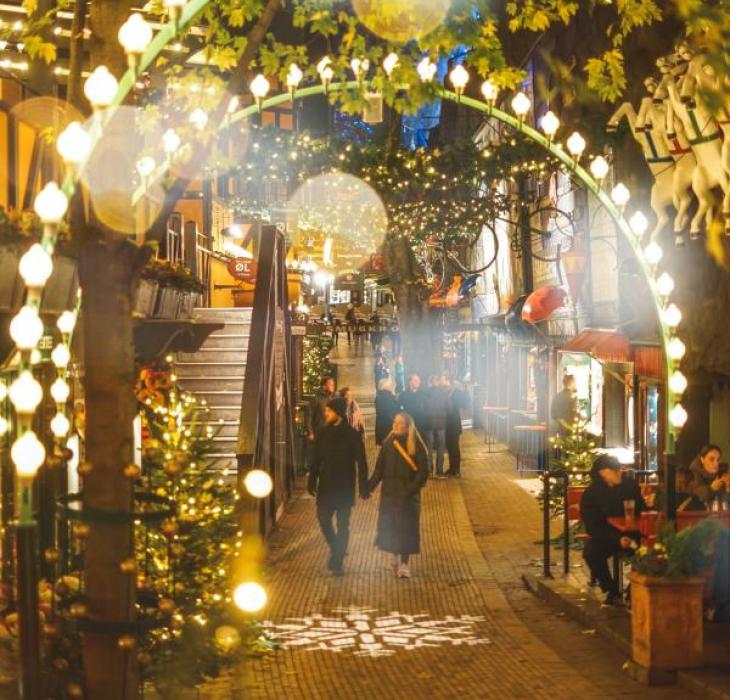Christmas decorations in Tivoli Gardens.